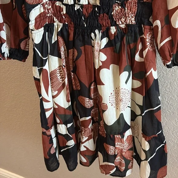 Umgee Floral Print Dress with 3/4 Sleeves/ Size Medium - Picture 6 of 8